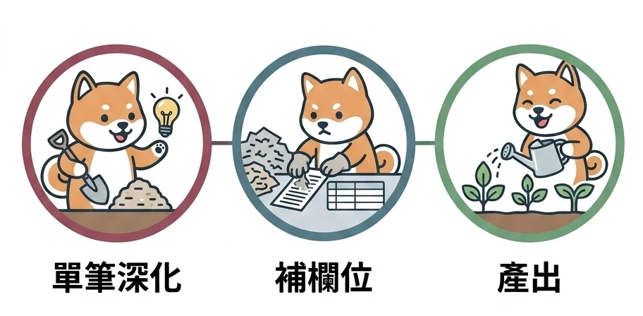 請 AI 充實資料庫的三種模式：單筆深化、批次補欄位、從輸入到產出